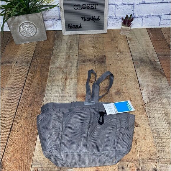 Room Essentials Mesh Shower Caddy Portable Mesh Dorm Travel Tote Organizer,gray - Picture 1 of 5